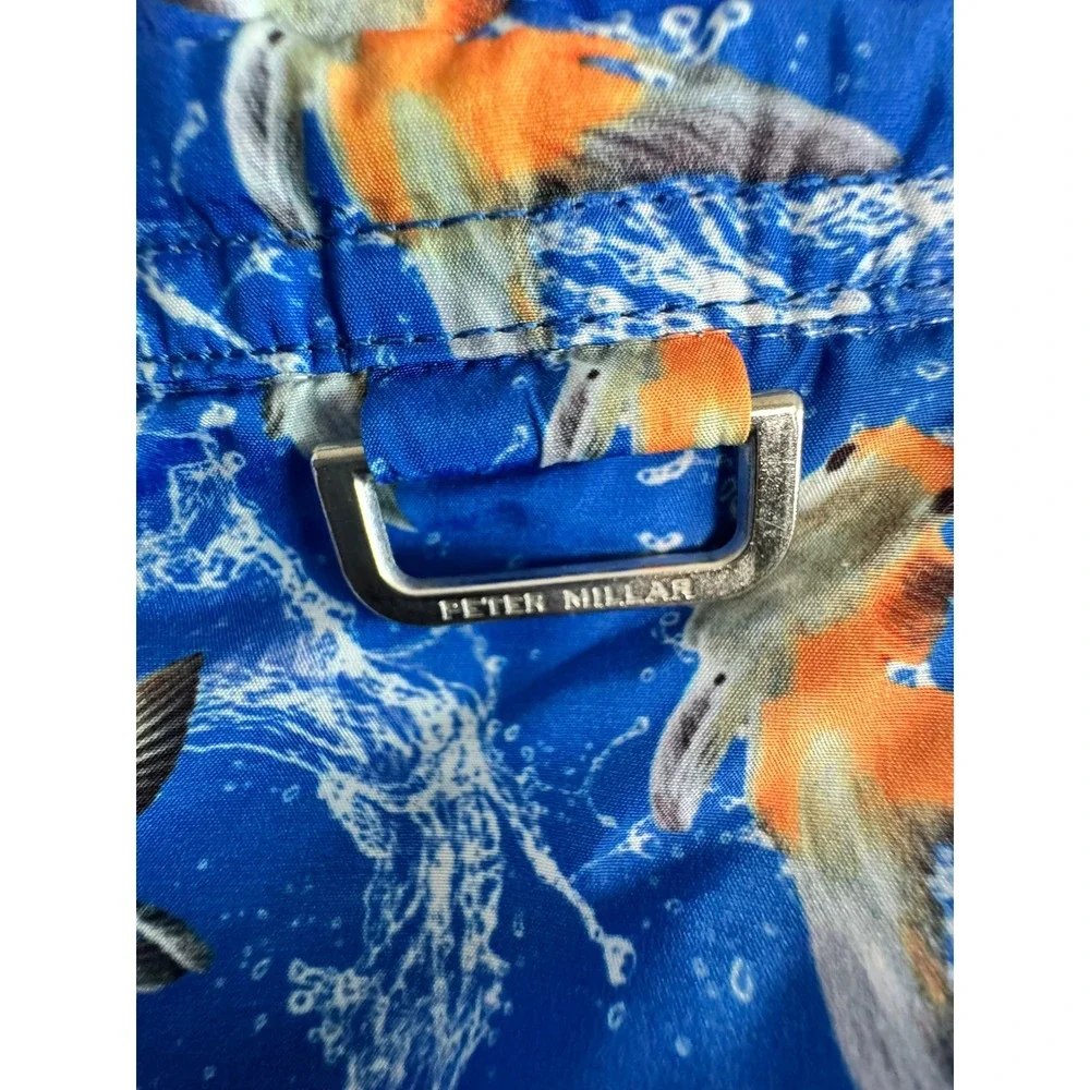 Peter Millar Collection Men's M Blue Koi‎ Fish Swim Trunks Shorts